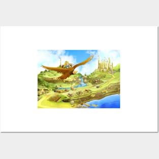 Flying On Polly Over an Enchanted Land Posters and Art